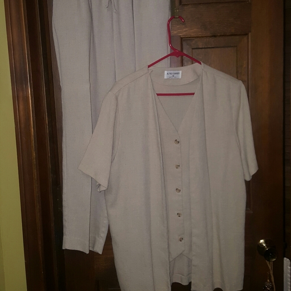 Alfred Dunner Linen Pant Set - Picture 3 of 11